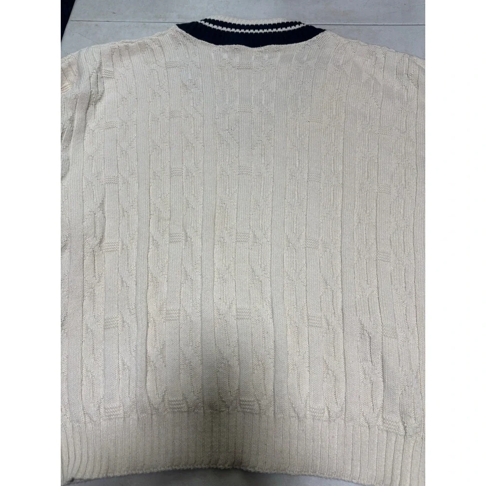 VINTAGE McBriar‎ Mens XL CREAM Cable Knit SWEATER Sweat Smart Cotton EXTRA LARGE